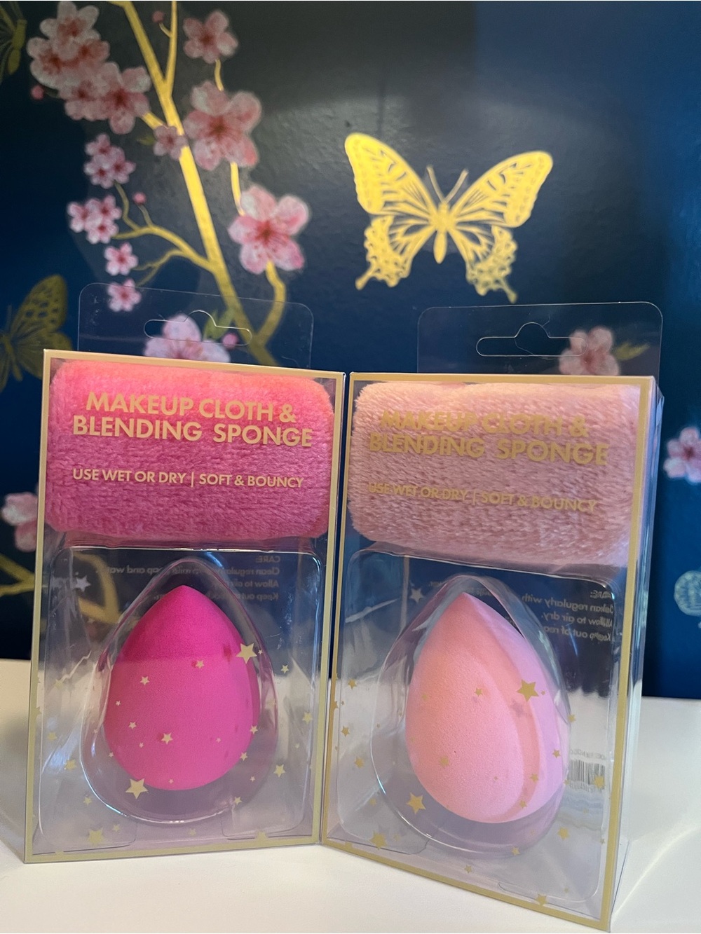 Makeup Blending Sponge & Cloth Duo - Pink